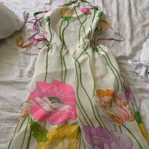 Flare leg floral jumpsuit